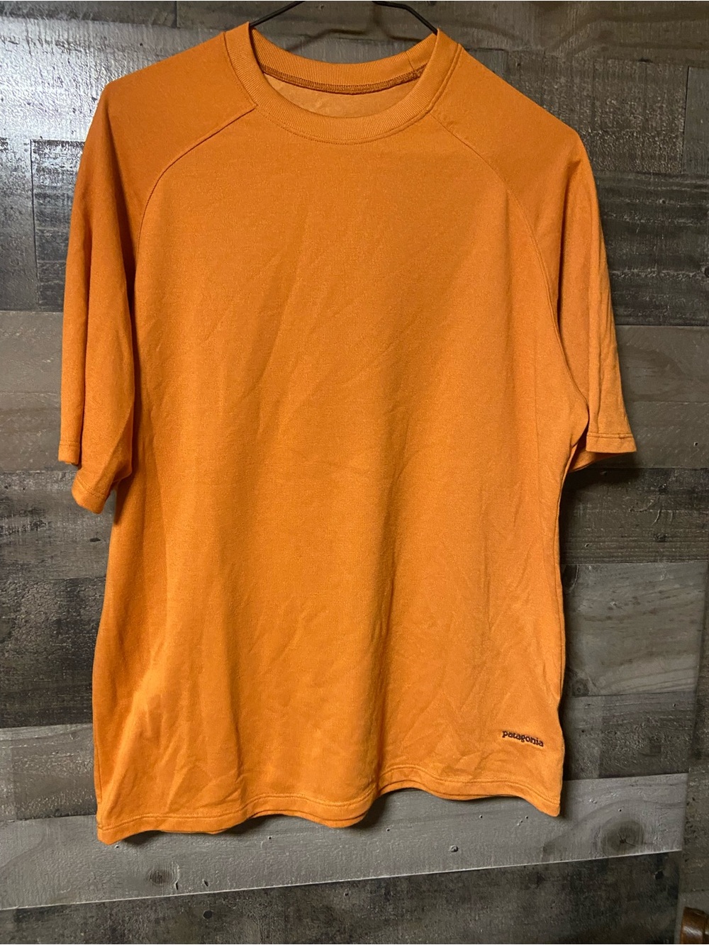 Patagonia Capilene Orange Short Sleeve Crewneck Tee Medium